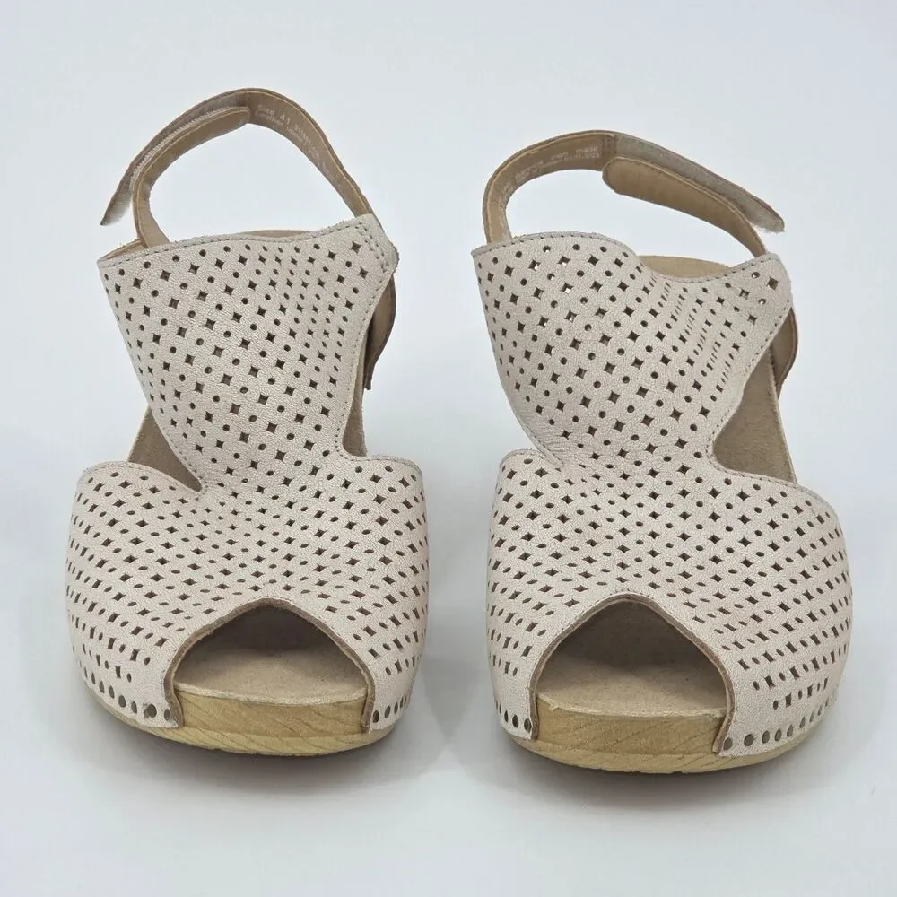 Dansko Teagan Leather Sandals Womens Size 41 White Slingback Neutral  Granny